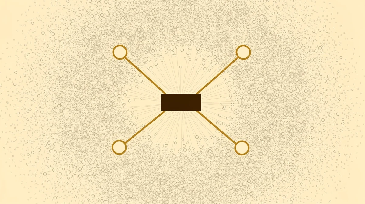 Toplu profil linkleri ile nişe özgü platform profillerinin sinyal farklılığını gösteren soyut ağ diyagramı